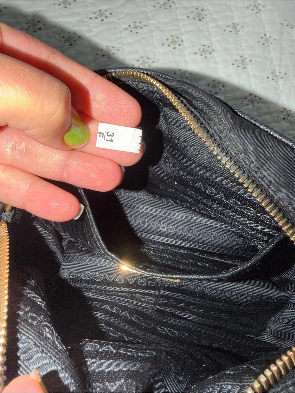 Authentic Prada Mini Nylon Vela Saffiano Double Zip  CrossBody Bag